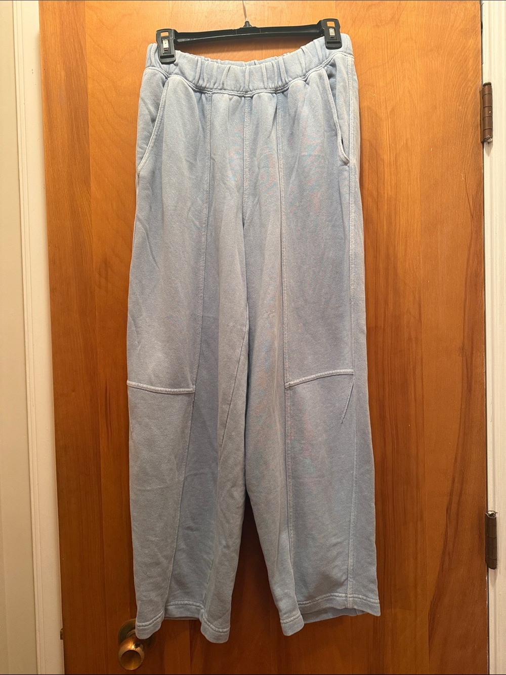 Aerie Barrel Leg Oh Snap Sweatpants Baggy S Women Boho Lagenlook Comfy Cozy Blue